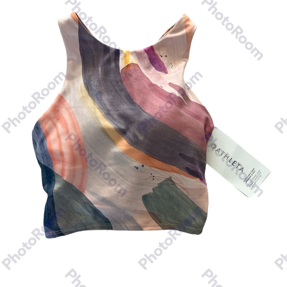 Athleta XXS Conscious Crop Printed Top NWT